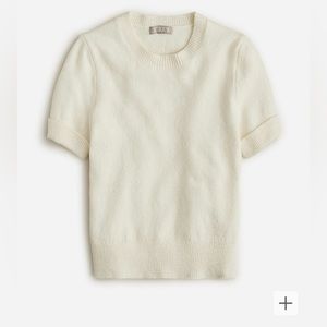 Jcrew Cuff-sleeve cropped crewneck sweater in textured bouclé size XS